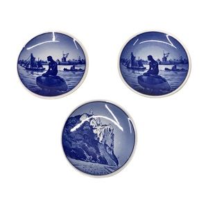Set of 3 Royal Copenhagen Denmark Mini Plates Langelinie‎ Sommerspiret